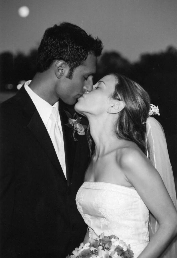 Bride and Groom Kiss